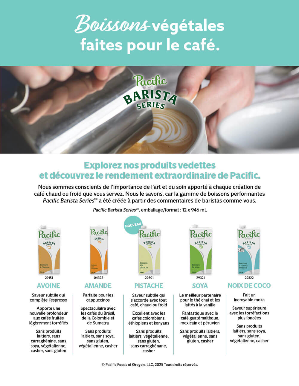 Campbell‘s Service Alimentaire Pacific Foods® Barista Series® Brochure
