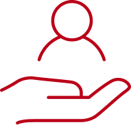 icon hand with person