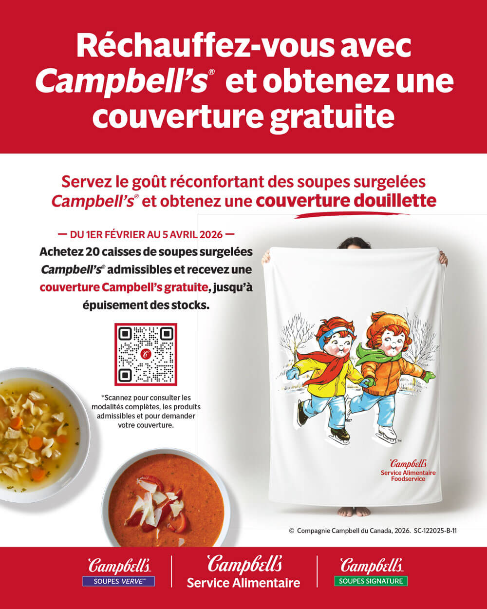 Réchauffez-vous avec Campbell’sMD et obtenez une couverture gratuite